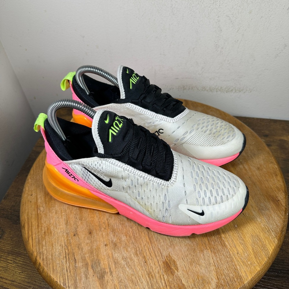 Nike Air Max 270 Womens White Pink Orange Volt Sneakers DJ5997-100 Size 7
